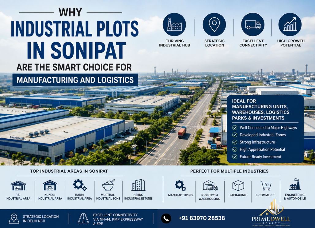 Why Industrial Plots in Sonipat Are the Smart Choice for Manufacturing and Logistics